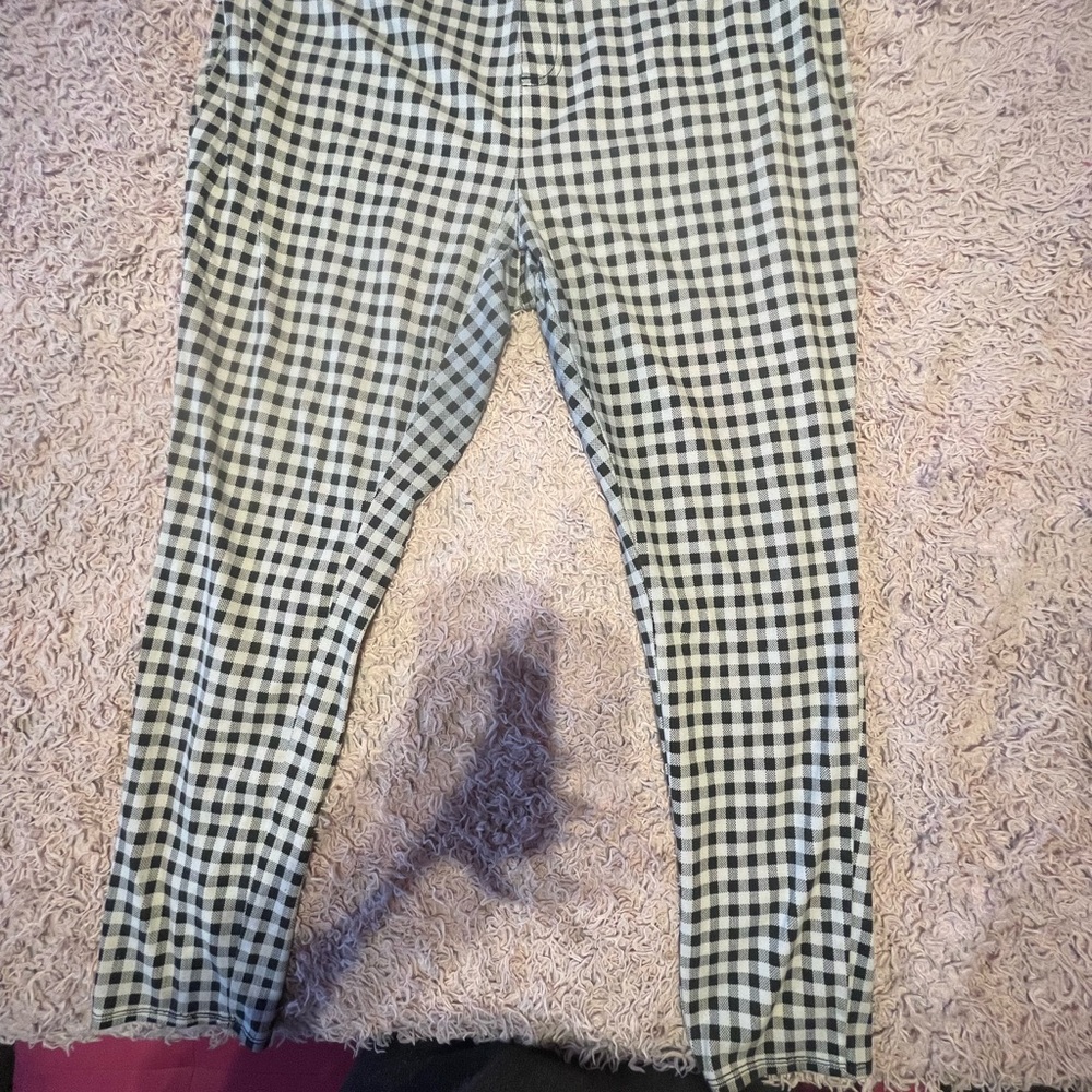 Terra & Sky Black and White Gingham Leggings - 2X